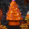 Orange Halloween Tree Tabletop Decoration Ceramic Lighted Figurine 12 Inch